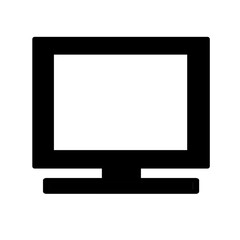 Black Monitor Icon Illustration – Bold and Solid Display Symbol for Tech and UI Design