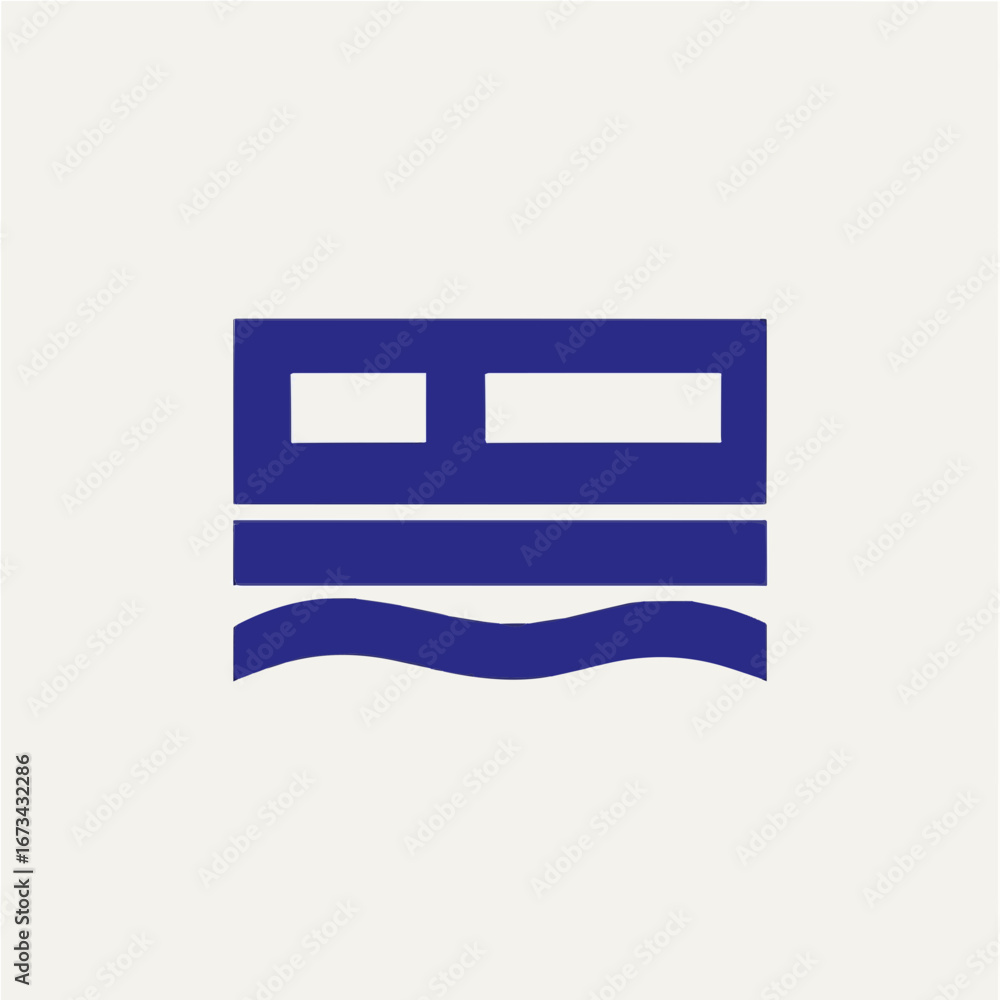 Poster abstract bridge design with water waves creating a dynamic and modern architectural concept