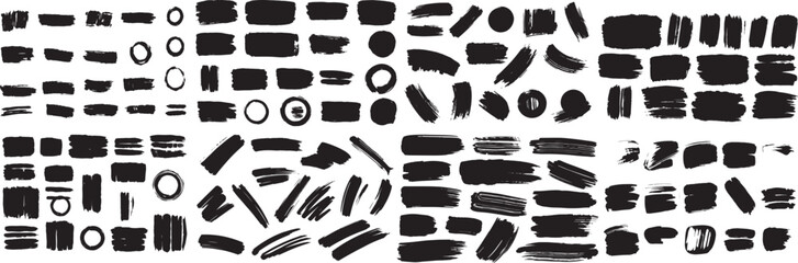 A large set of brushes. Hand drawn vector illustration