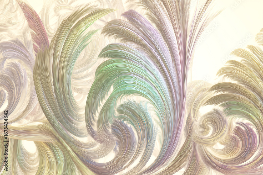 Poster abstract pastel swirls and curves creating a soft and gentle background art