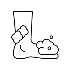 Foot Care Hygiene Line Icon: Personal Care and Body
