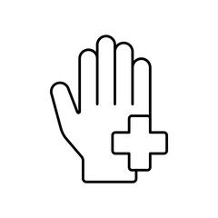 Healthcare First Aid Line Icon: Medical and Wellness