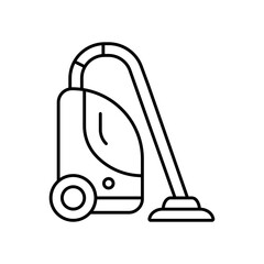 Vacuum Cleaner Cleaning Appliance Line Icon: Housework and Dust