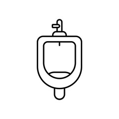 Obraz premium Urinal Bathroom Fixture Line Icon: Public Restroom and Sanitation