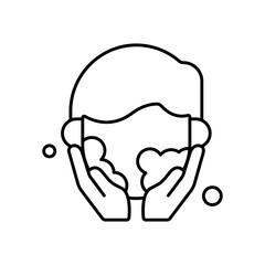  Wash Face Personal Care Line Icon: Skincare and Hygiene