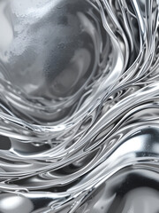 Shiny silver foil wave metal , abstract texture background