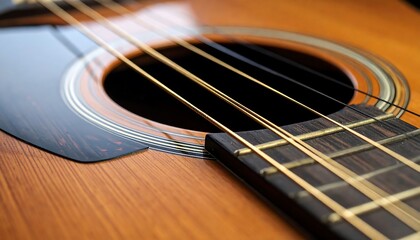 Obraz premium Close-up acoustic guitar