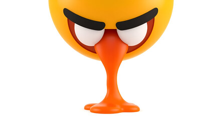 Puking emoji isolated on white background, disgusted or sick emoticon, vomiting emoji 3d rendering