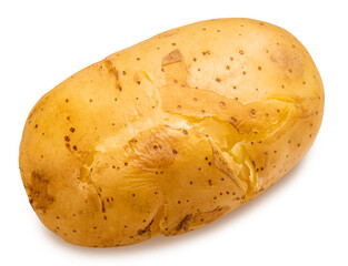 Boiled whole potatoes for cooking ingredients, isolate on white background with clipping path.