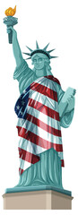 Statue of Liberty with American Flag Overlay