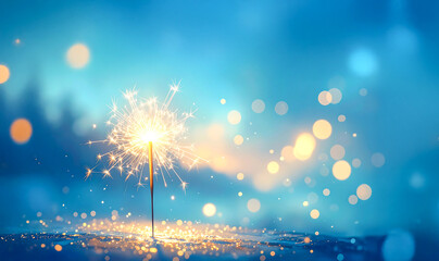 abstract light background. sparkler on light blue background