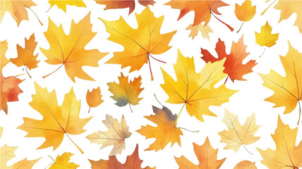 Fototapeta premium Autumn leaves seamless pattern background with colorful fall foliage design