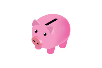 Isometric piggy bank. Vector illustration. 