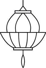 hanging lotus lantern outline icon