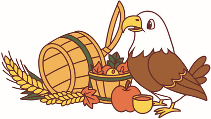 Creative SVG: Content  Golden Eagle in a Grateful Harvest colored Thanksgiving theme