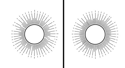 Fototapeta premium Modern minimalist sunburst circle frame, perfect for branding and graphic design projects