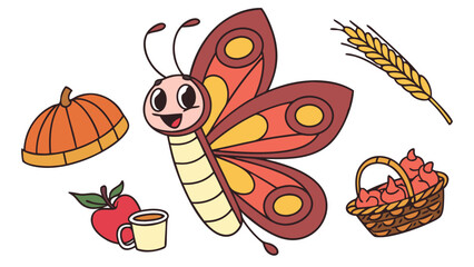 Creative SVG: Amused  Butterfly in a Grateful Harvest colored Thanksgiving theme