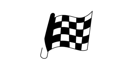 Fototapeta premium Dynamic checkered racing flag waving triumphantly, symbolizing victory and competition success