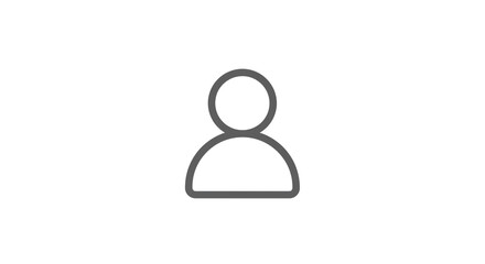 Simple user icon symbolizing identity, profile, or a generic person for digital interfaces and communication