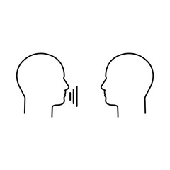 speak outline icon. communication black line illustration.