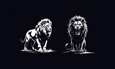 Aggressive Lion Head Vector – Perfect for Tattoos and Logos