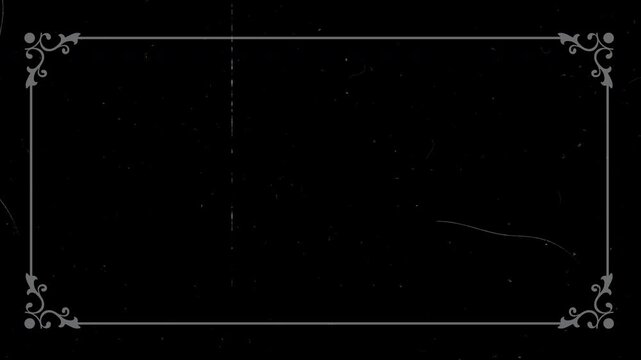 vintage silent movie frame with scratch and noise effect animation