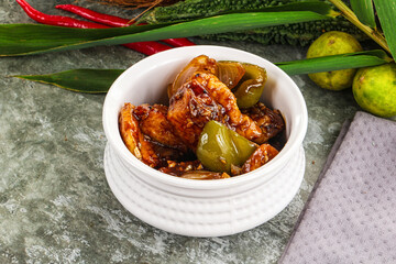 Indian cuisine - paneer with chilli