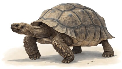 Obraz premium A tortoise walking on a white surface drawing