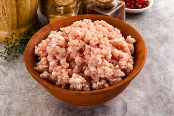Homemade Raw pork minced meat