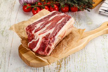 Raw beef ribs for cooking