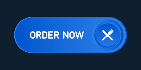 Blue CTA button with text: Order now and cutlery icon.