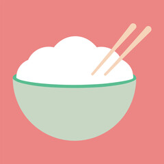 Bowl of soup rice and porridge illustration vector icon