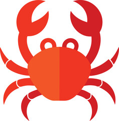 Red crab vector illustration on white background