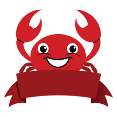 Cute little red cartoon devil character with a happy smile holding a trident, a funny illustration