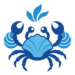 Blue crab vector illustration on white background