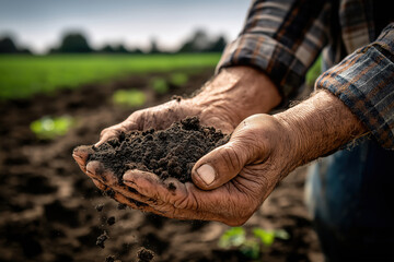 Professional soil and earth for agriculture farming planting and organic cultivation in healthy environment with rich soil health and plant growth