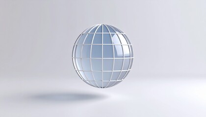 3d web icon floating style of the global earth isolated on white background