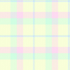 Pastel plaid pattern. Soft hues create a calming, retro aesthetic. Ideal for textile designs, backgrounds, or adding a touch of vintage charm.