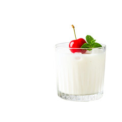 Yogurt drink with berries and mint