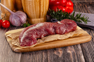 Raw pork meat tenderloin fillet