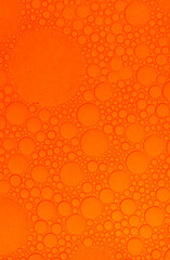 Macro microscope Red bubble texture, Close-up Green bubbles and drops oil background . blue green...