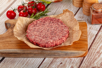 Raw beef cutlet for burger