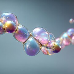 Abstract swirling bubbles, iridescent, pastel colors