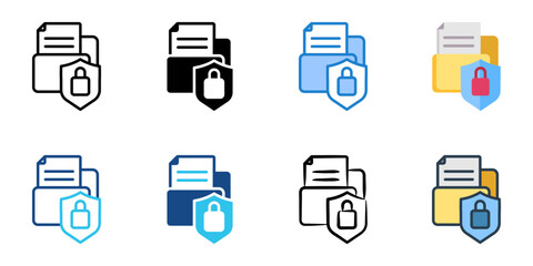 Data Privacy icon set multiple style collection 

