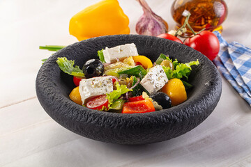 Greek salad with feta cheese
