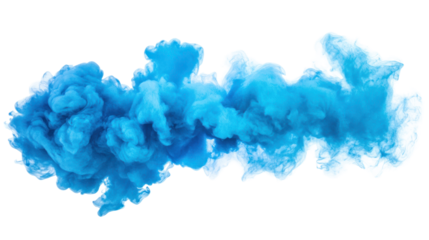 blue smoke watercolor abstract blue color liquid acrylic isolated on white or transparent background