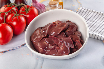 Raw chicken liver for cooking