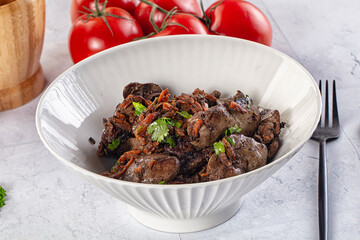 Roasted chicken liver with green onion