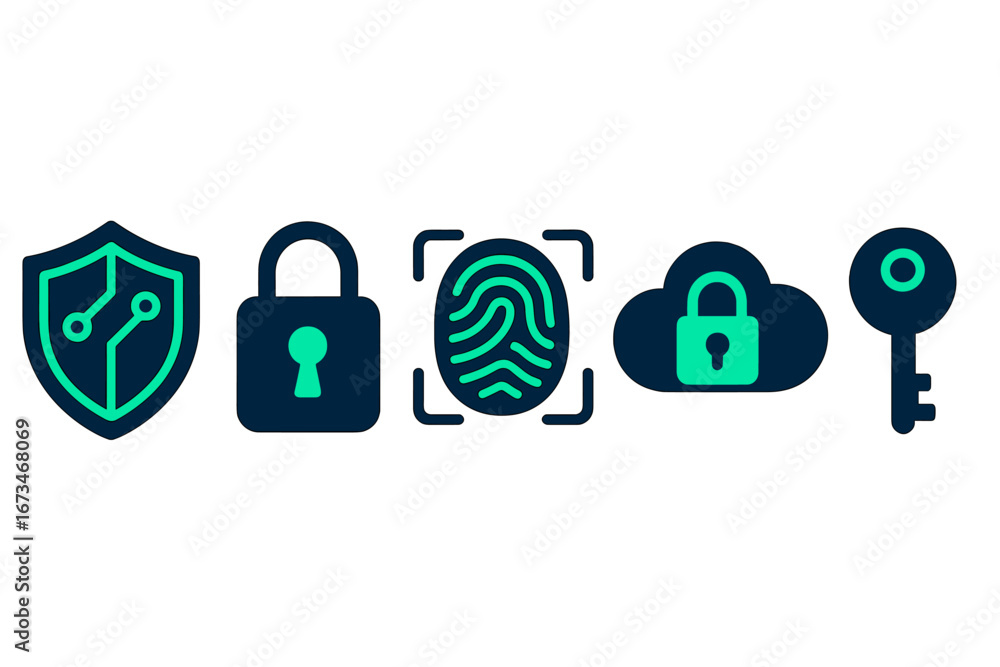 Poster secure digital identity with modern technology and protection methods