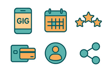 Vector illustration of gig economy elements for modern freelancers